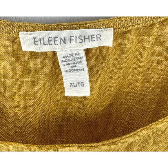 Eileen Fisher Washed Organic Linen Delave Tiered Midi Dress Women’s Size XL - Picture 6 of 11
